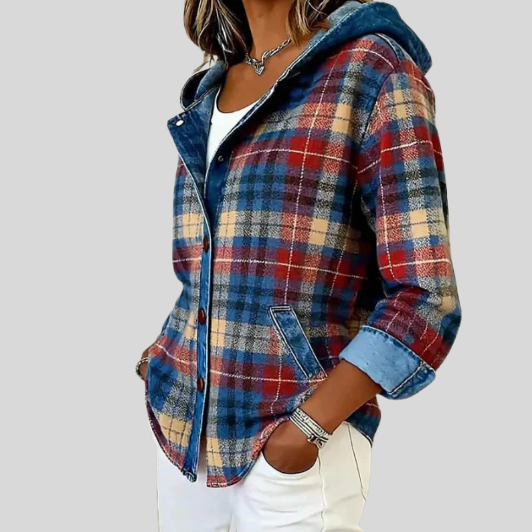 Clemencia | Chaqueta de Cuadros con Capucha