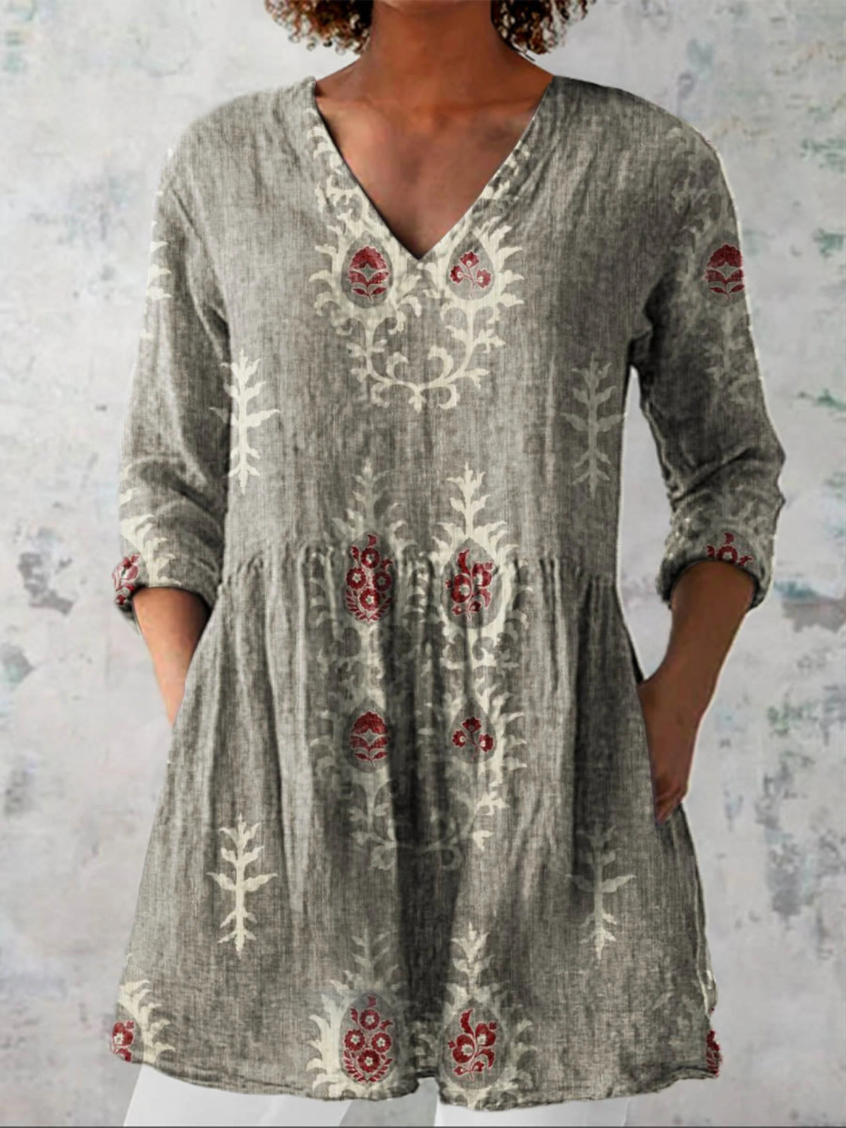 Moreau Lyon | Blusa Larga con Cuello en V para Mujeres