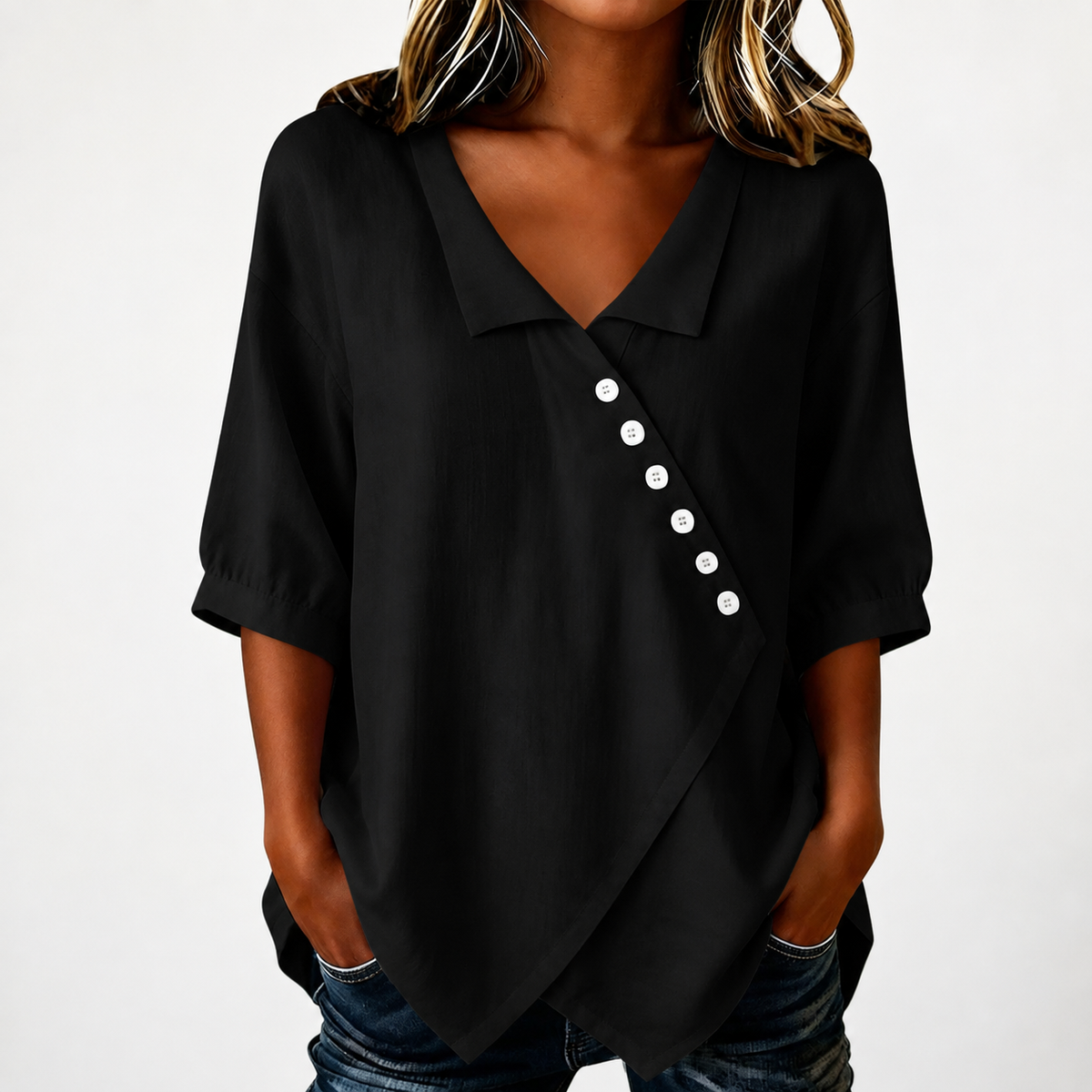 Blusa de Algodón y Lino Audrey