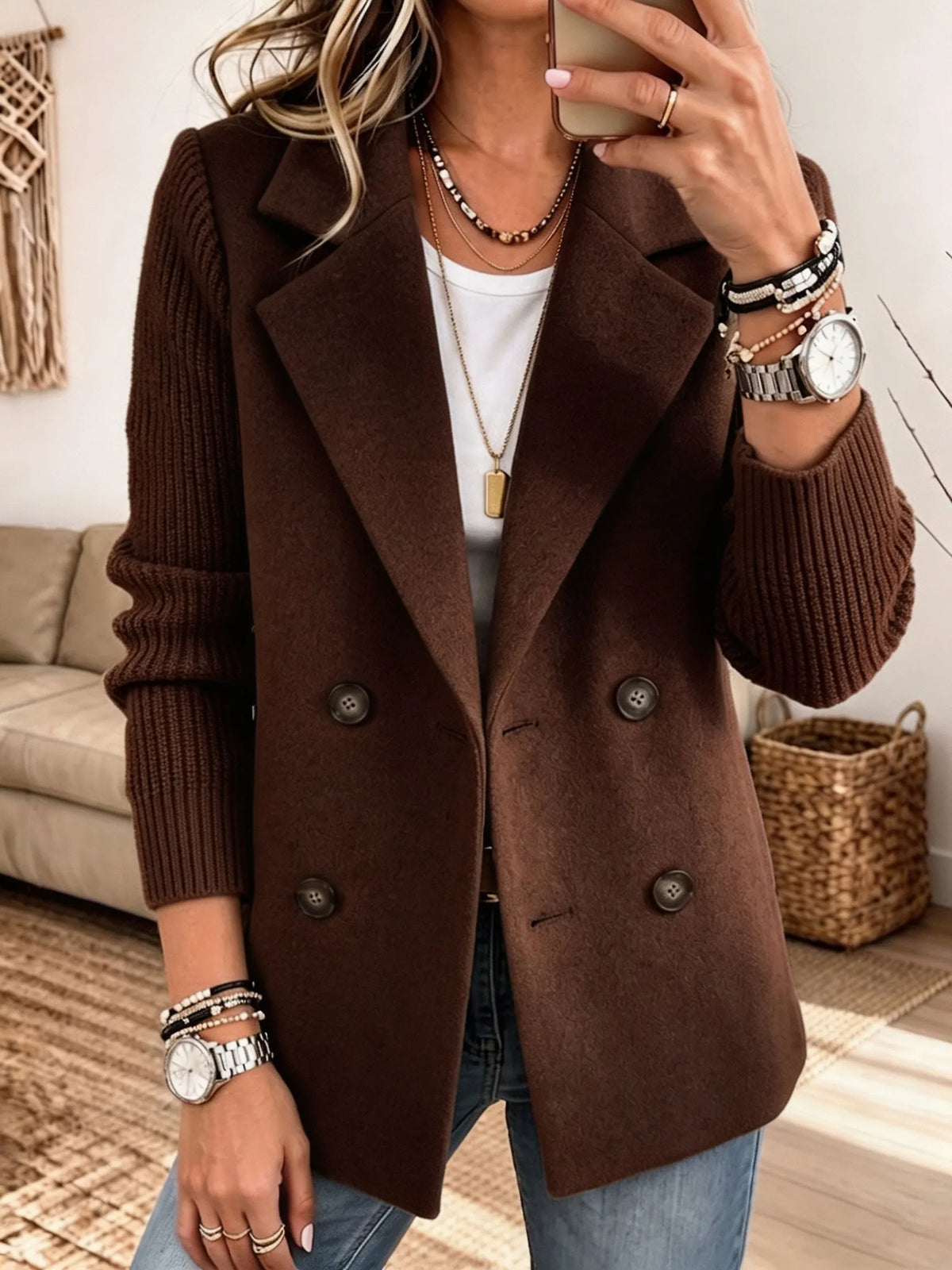 Ceferina | Blazer Elegante con Mangas de Punto