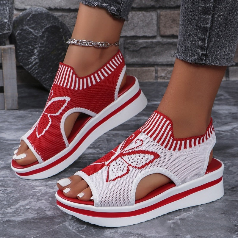 Camelia | Sandalias de Plataforma Peep-Toe Casual para Mujer – Tacón de Plataforma Cómodo y Diseño Transpirable – Perfectas para la Playa, Vacaciones o el Día a Día – Elegantes y Ligeras ☀️✨