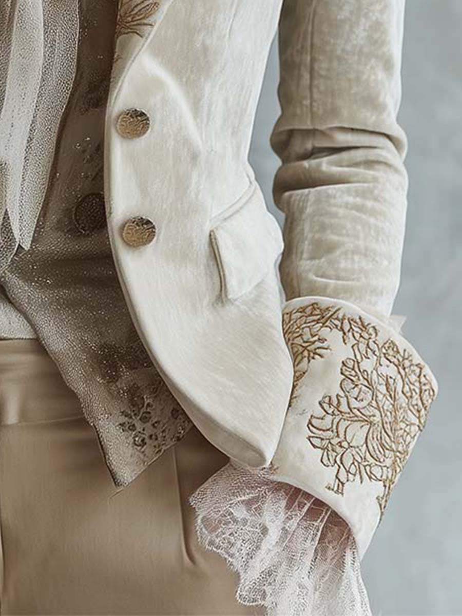 Constanza | Blazer Marfil Bordado Sastre