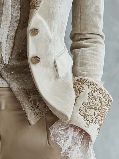 Constanza | Blazer Marfil Bordado Sastre