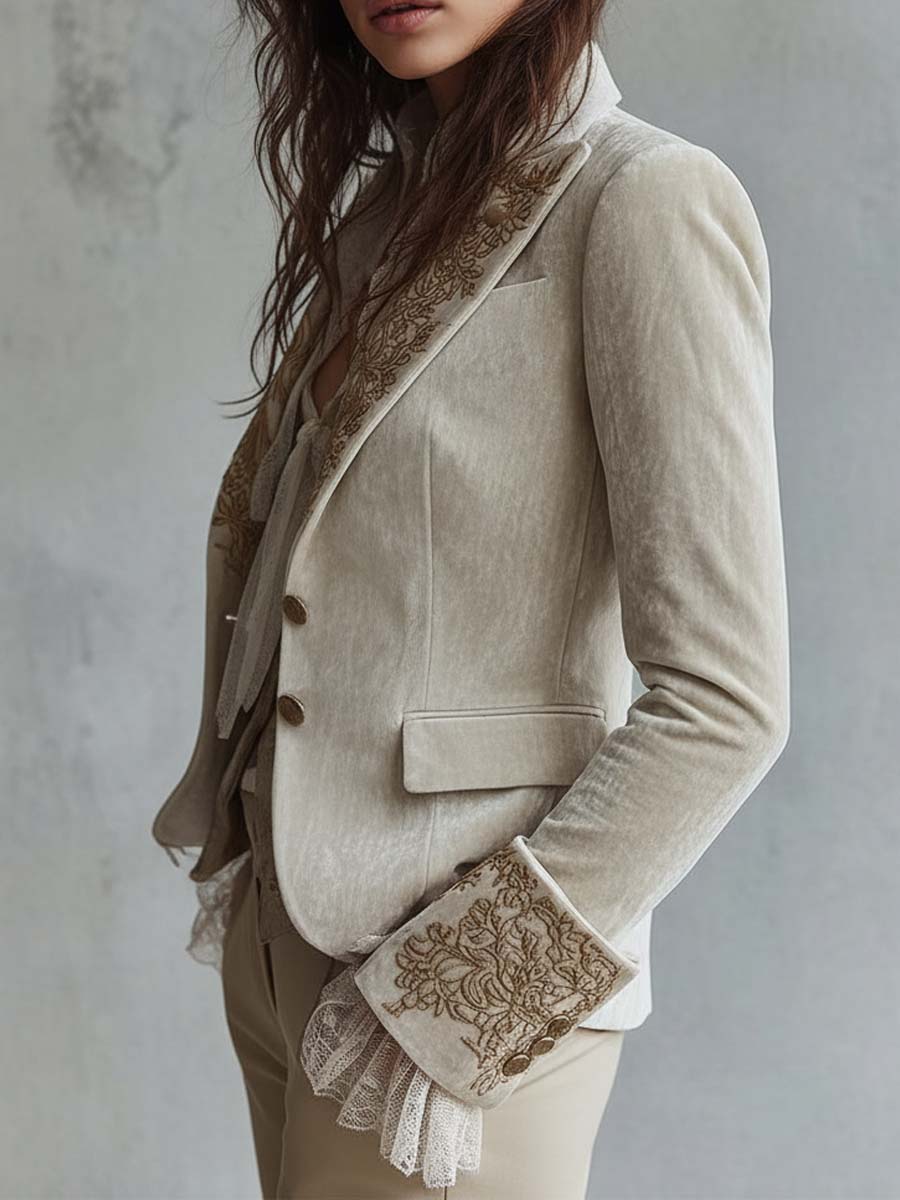 Constanza | Blazer Marfil Bordado Sastre
