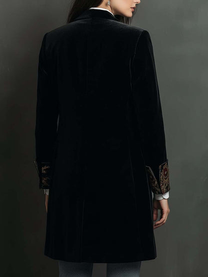 Clementina | Blazer Ajustado con Estampado Barroco Negro