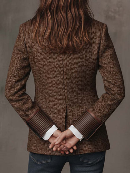 Gisela | Blazer con Paneles Estampado de Espiga