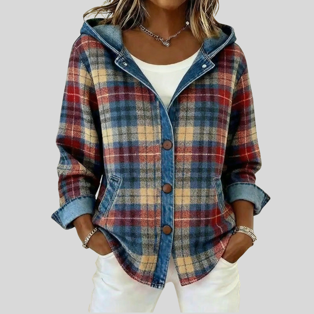 Clemencia | Chaqueta de Cuadros con Capucha