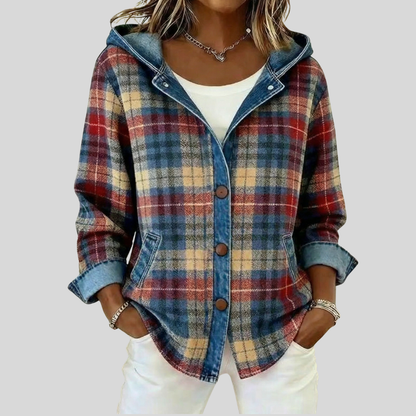 Clemencia | Chaqueta de Cuadros con Capucha
