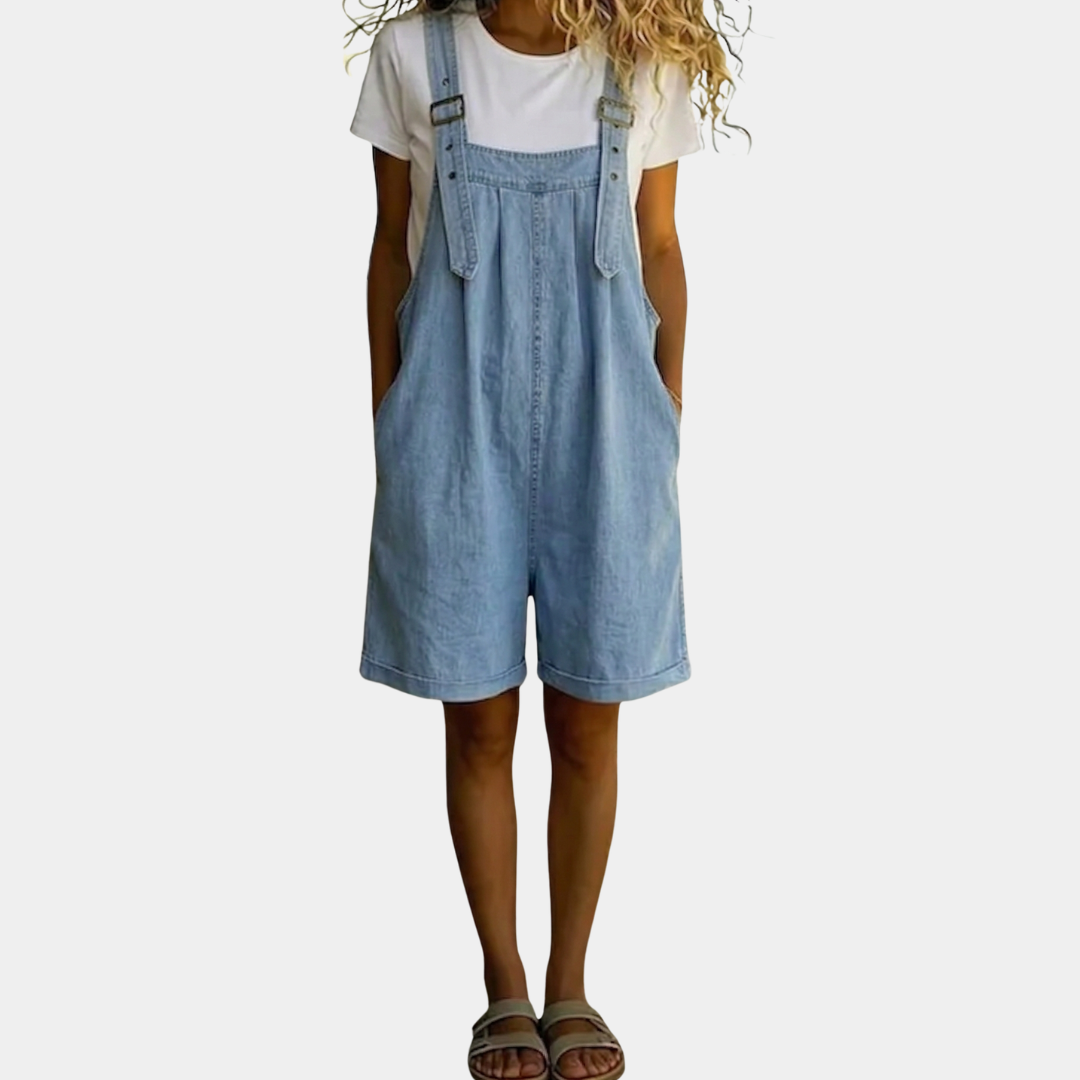Clara | Peto en Denim de Algodón Suave Efecto Vintage Lavado Azul Claro