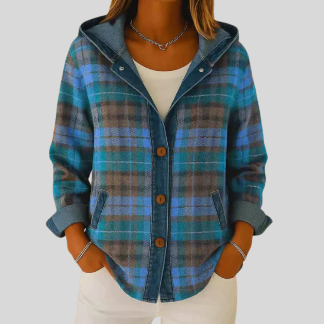 Clemencia | Chaqueta de Cuadros con Capucha