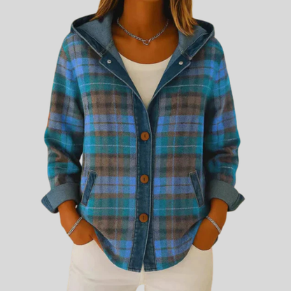 Clemencia | Chaqueta de Cuadros con Capucha