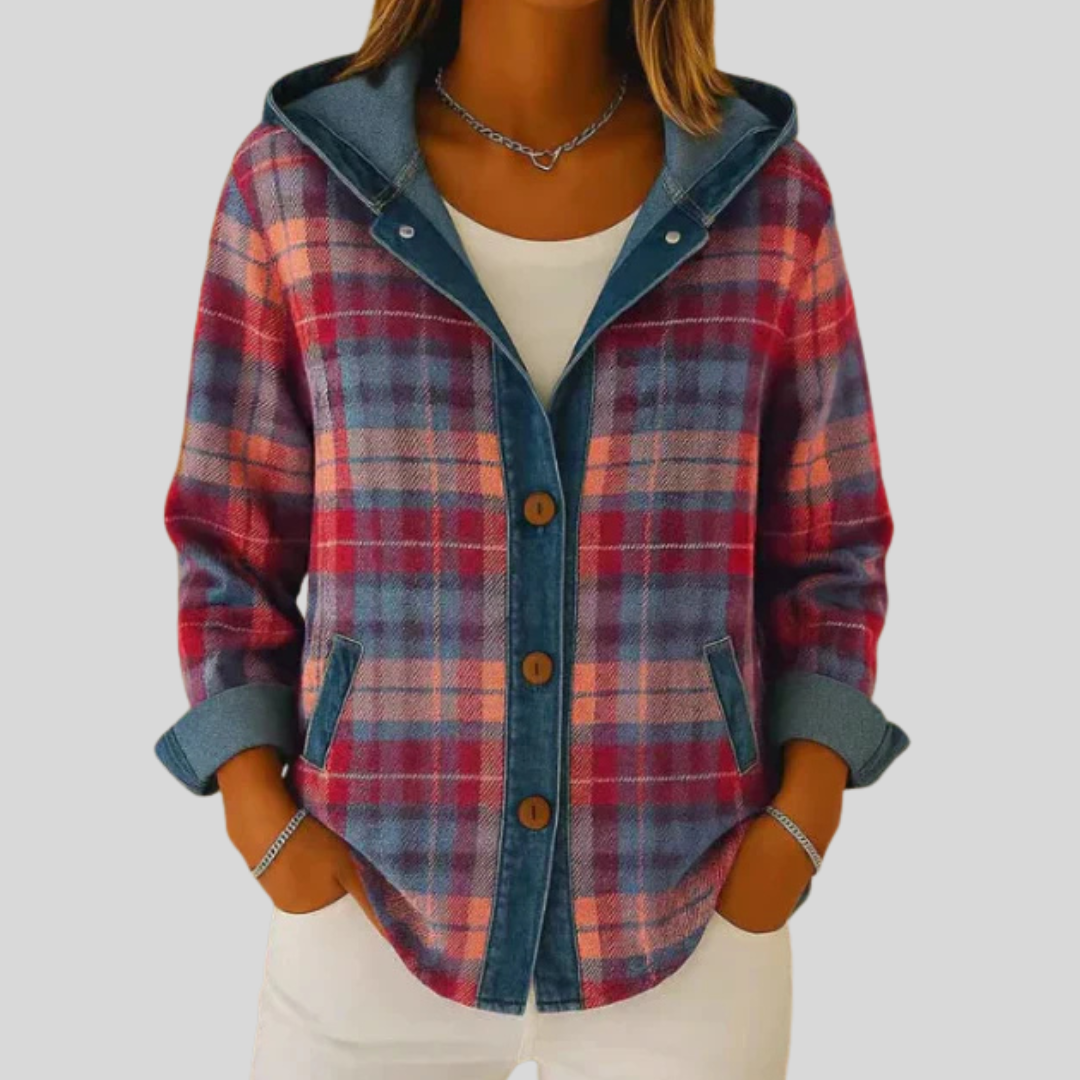 Clemencia | Chaqueta de Cuadros con Capucha