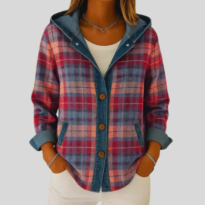 Clemencia | Chaqueta de Cuadros con Capucha