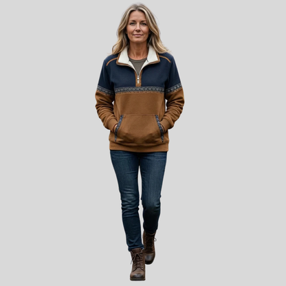 Modesta | Jersey con Media Cremallera y Cuello Sherpa