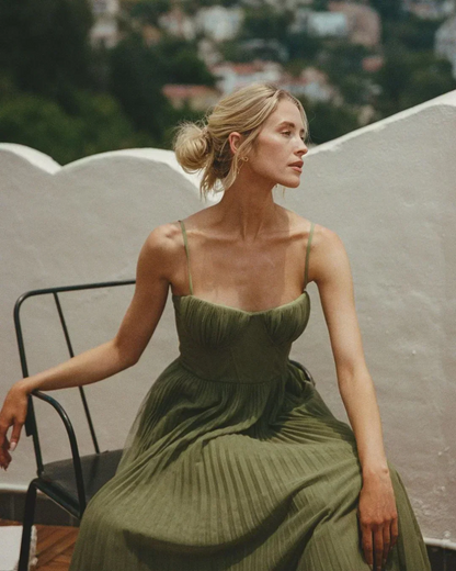 Tamara | Vestido Midi Largo con Corsé