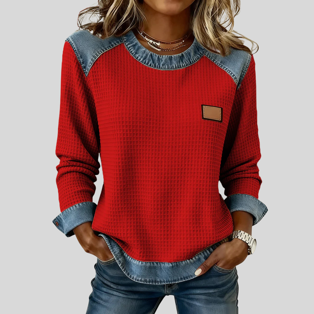 Dorotea | Sudadera Texturizada con Ribetes en Contraste