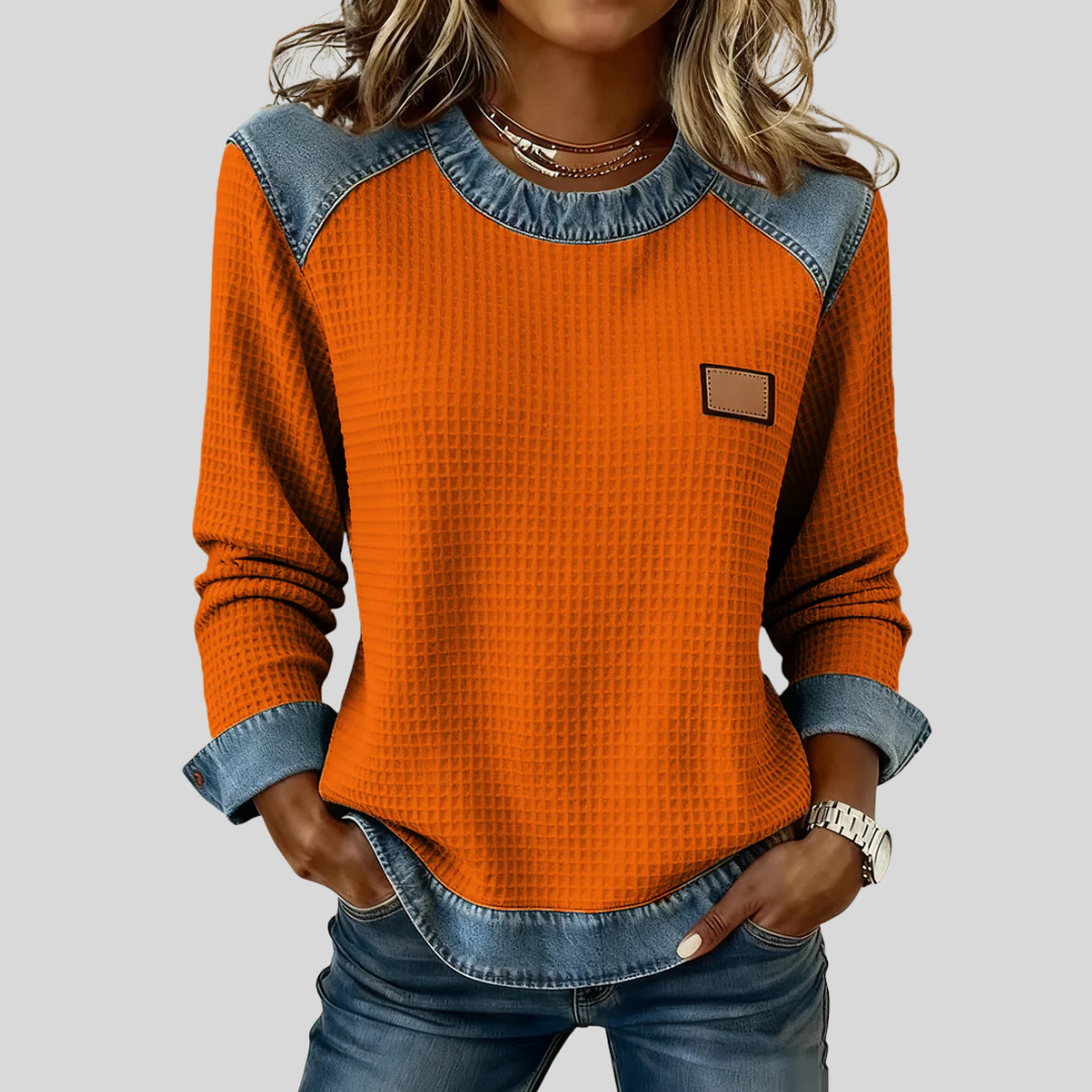Dorotea | Sudadera Texturizada con Ribetes en Contraste