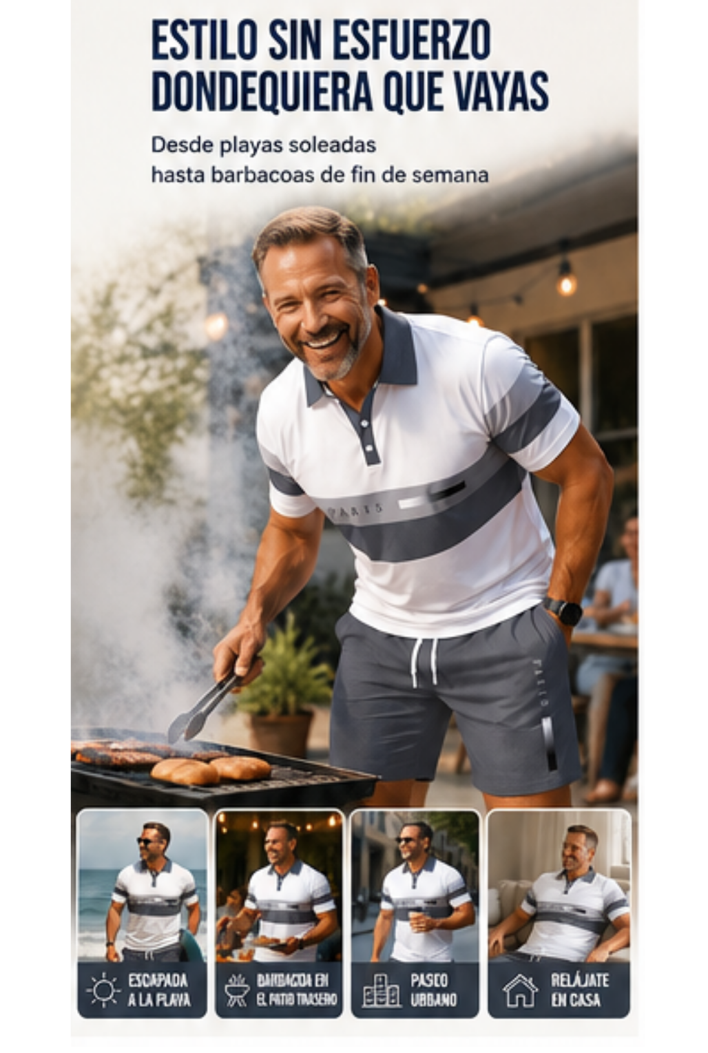 👕 Conjunto de 2 piezas (camiseta y pantalones cortos) para hombre: cómodo, transpirable y versátil para el verano, tiempo libre y viajes ☀️🩳