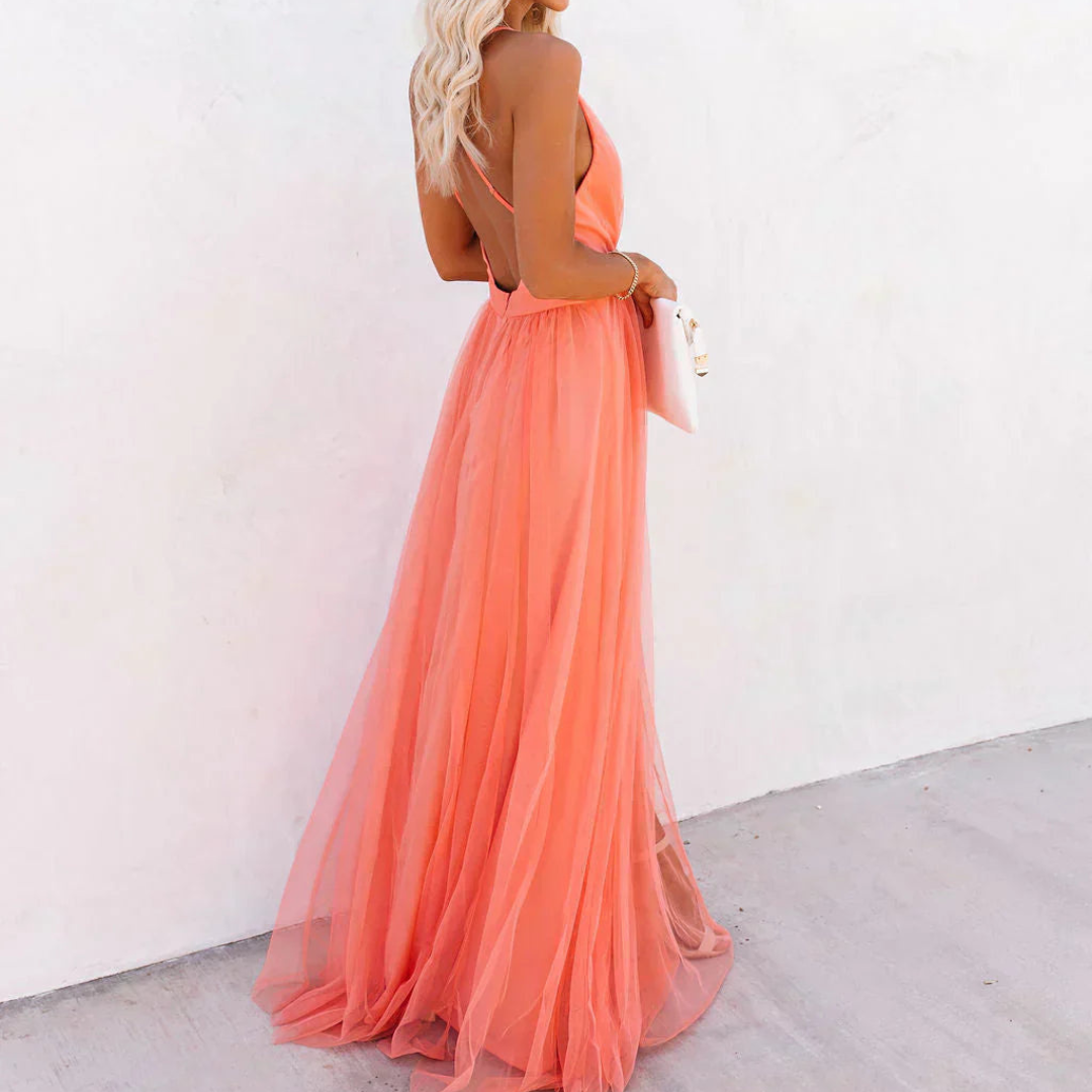 Jesica | Vestido Largo Luz Coral