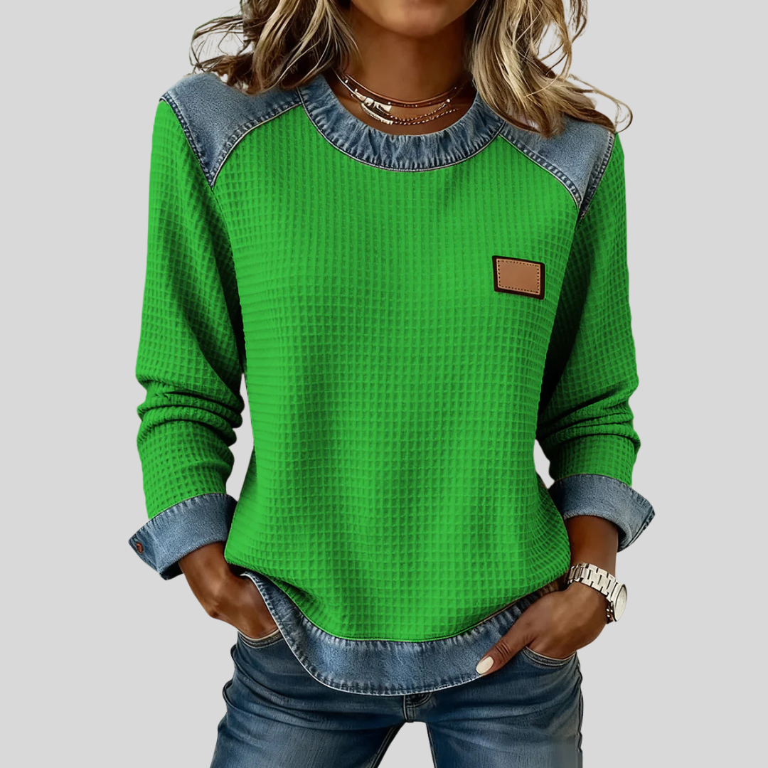 Dorotea | Sudadera Texturizada con Ribetes en Contraste