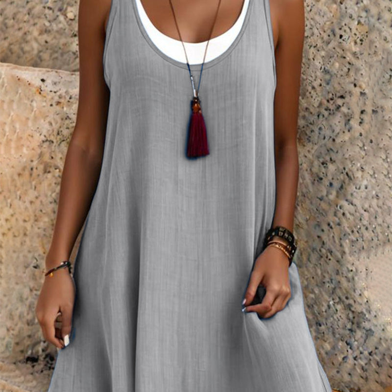 Carla | Vestido sin mangas de dos piezas, holgado y de estilo informal, para mujer