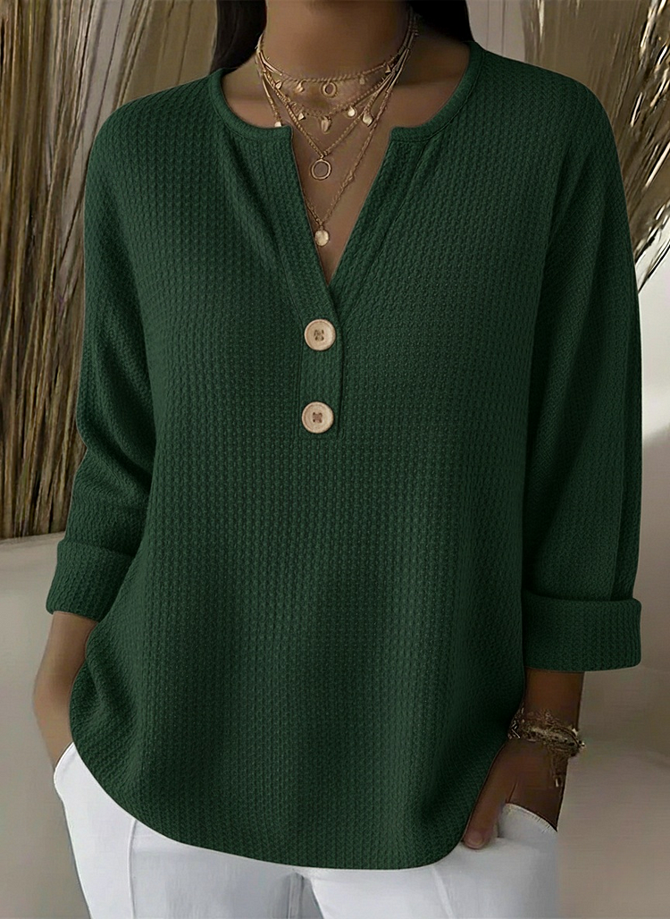 Lucia | Camiseta Henley Texturizada con Botones
