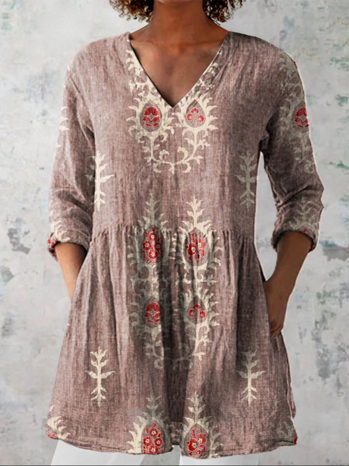Moreau Lyon | Blusa Larga con Cuello en V para Mujeres