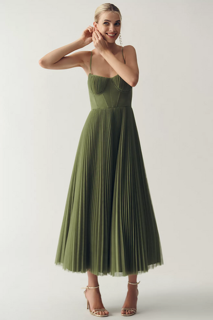 Tamara | Vestido Midi Largo con Corsé