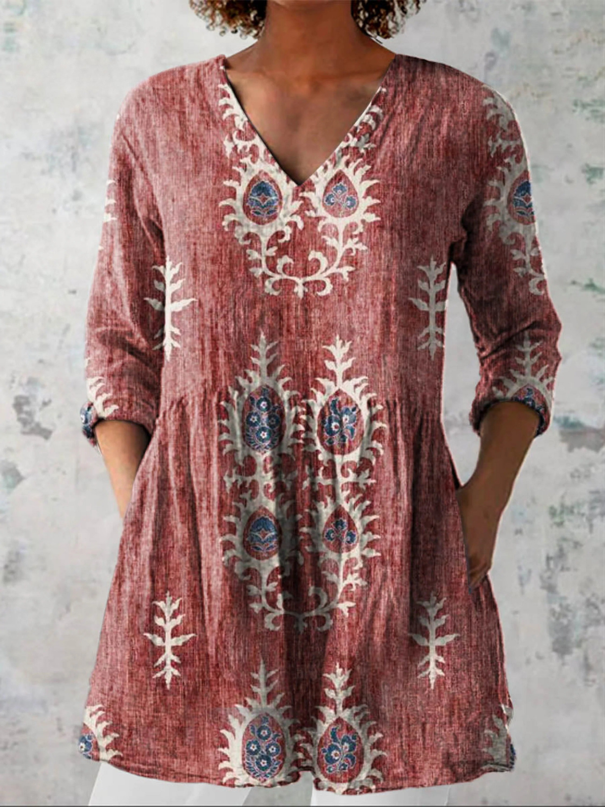 Moreau Lyon | Blusa Larga con Cuello en V para Mujeres
