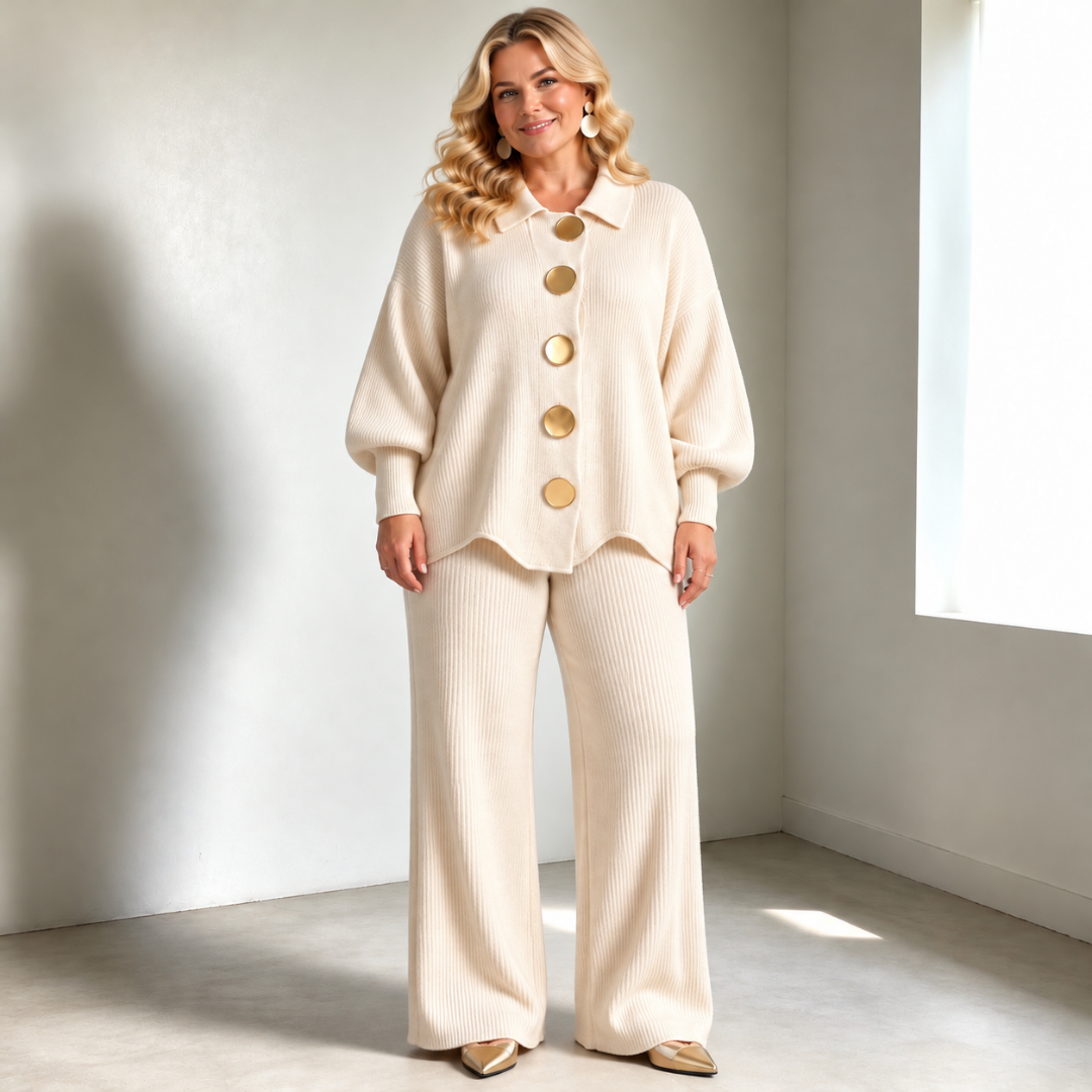 Rocío | Conjunto de Pantalón de Punto que Cubre el Abdomen