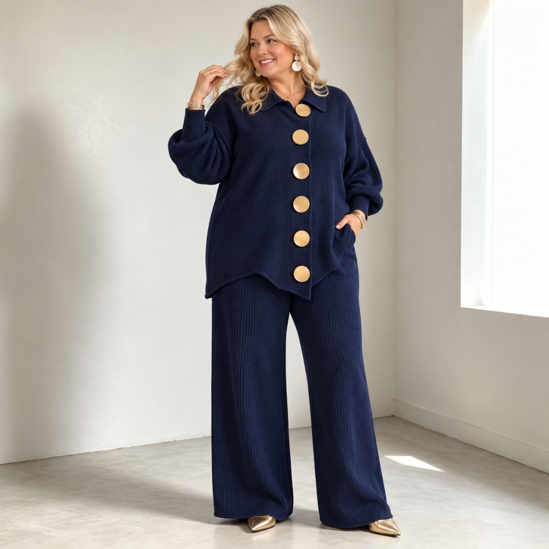 Rocío | Conjunto de Pantalón de Punto que Cubre el Abdomen