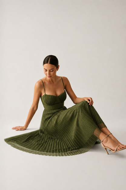 Tamara | Vestido Midi Largo con Corsé