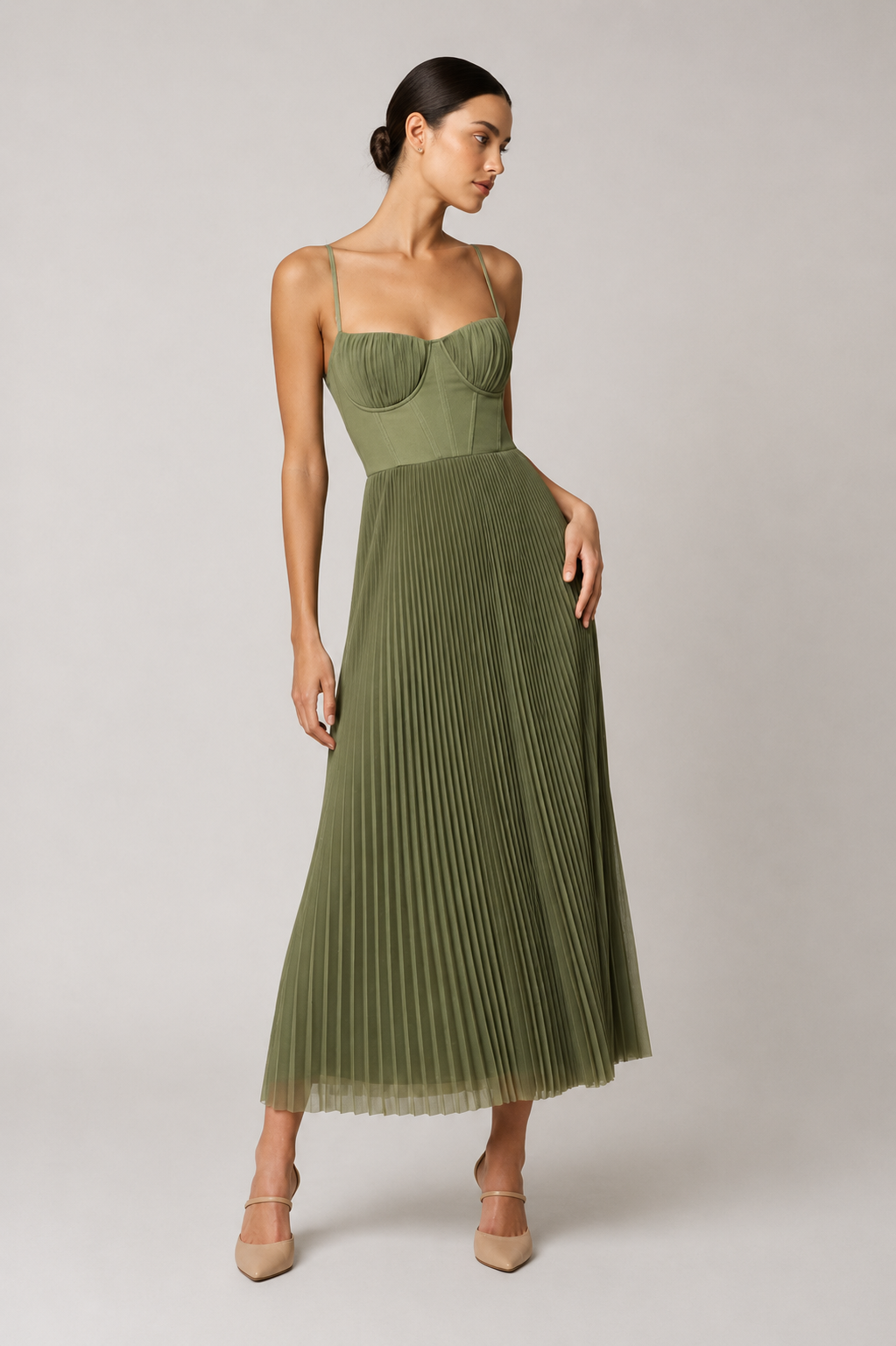 Tamara | Vestido Midi Largo con Corsé