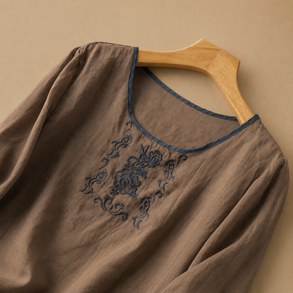 Blusa Floral de Lino Rosalie