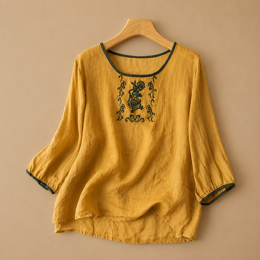 Blusa Floral de Lino Rosalie