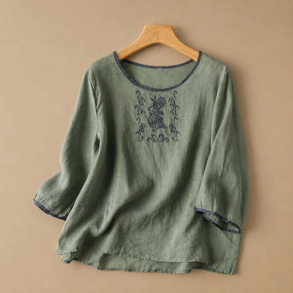 Blusa Floral de Lino Rosalie
