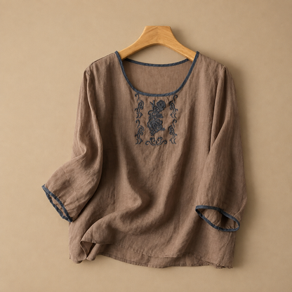 Blusa Floral de Lino Rosalie