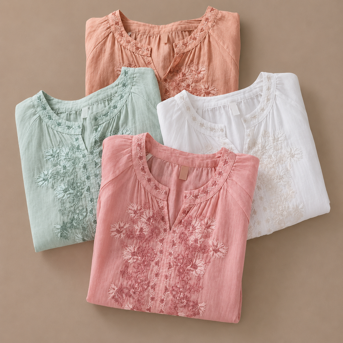 Blusa Floral de Algodón y Lino Alessa