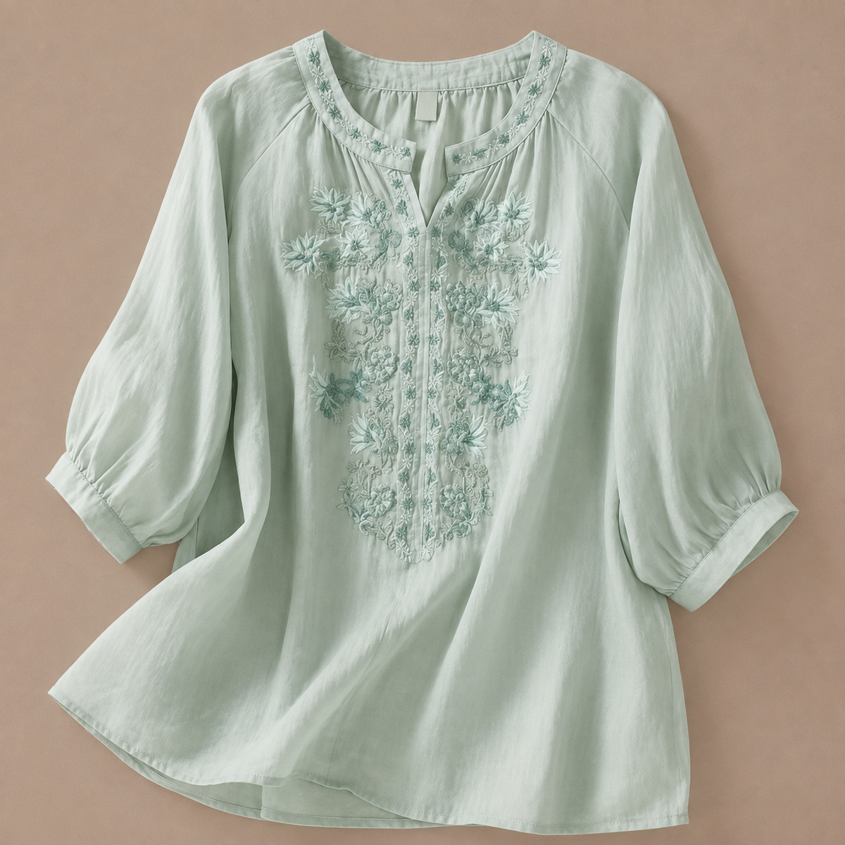 Blusa Floral de Algodón y Lino Alessa