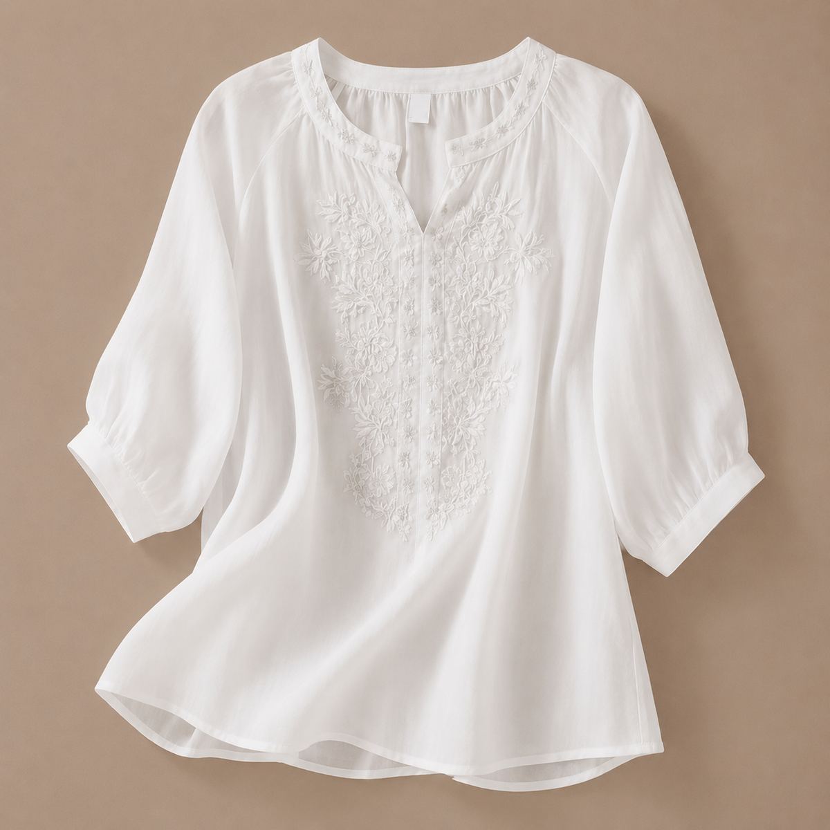 Blusa Floral de Algodón y Lino Alessa