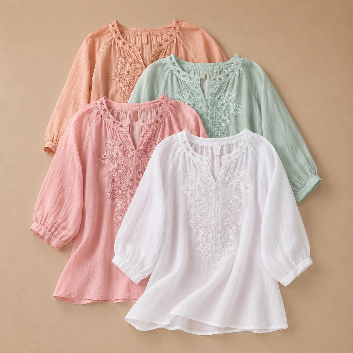 Blusa Floral de Algodón y Lino Alessa