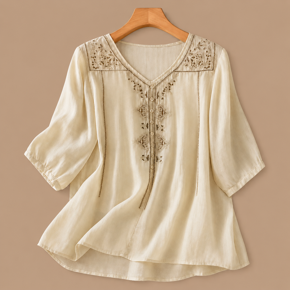 Blusa de Algodón y Lino Aviva