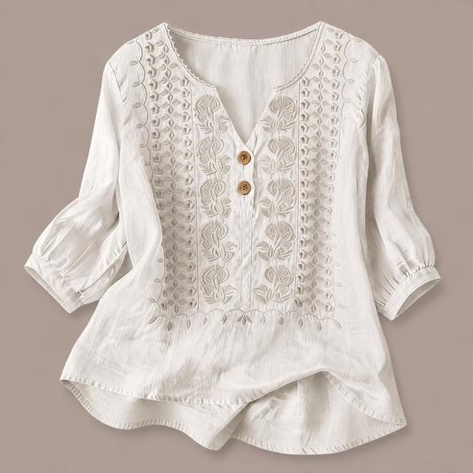 Blusa de Algodón y Lino Adelina