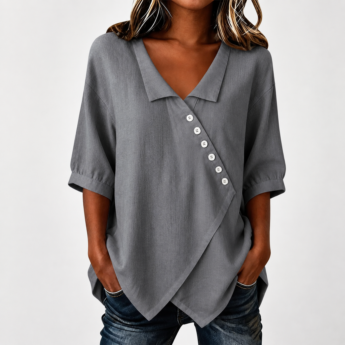 Blusa de Algodón y Lino Audrey