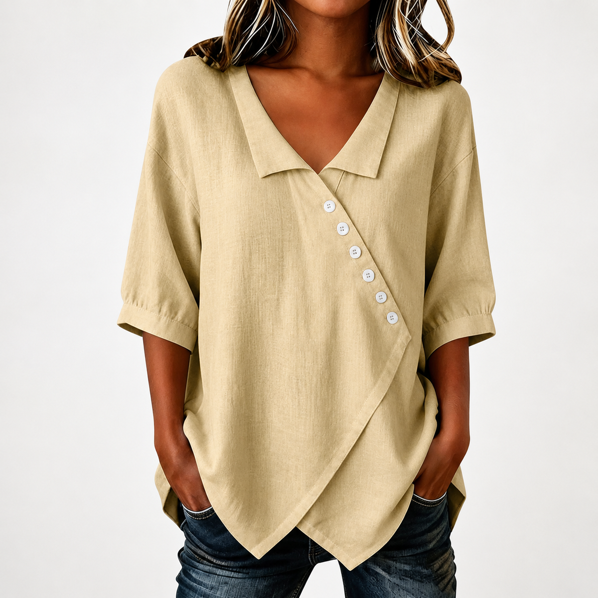 Blusa de Algodón y Lino Audrey