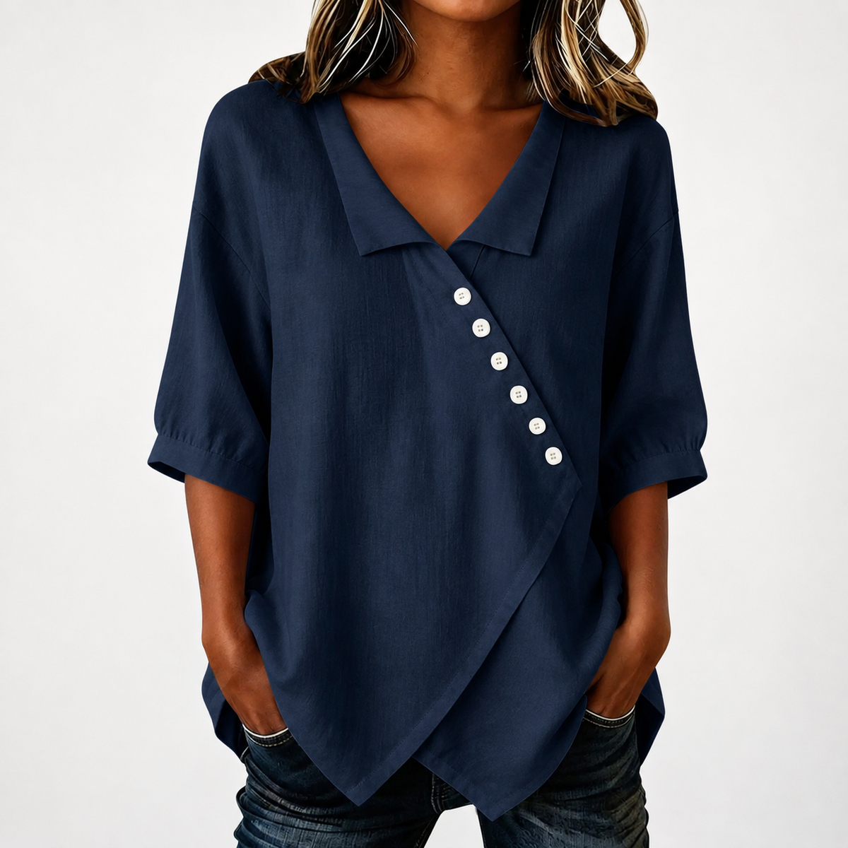 Blusa de Algodón y Lino Audrey