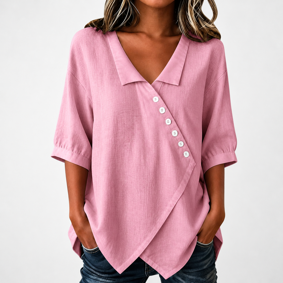 Blusa de Algodón y Lino Audrey