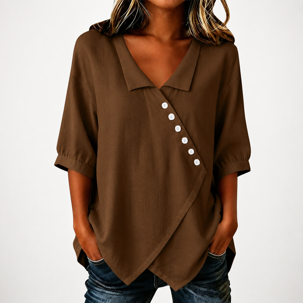 Blusa de Algodón y Lino Audrey