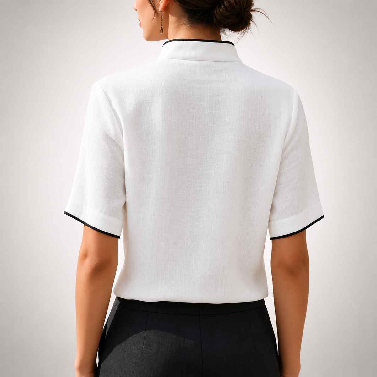 Blusa Aurelia con Ribete en Contraste