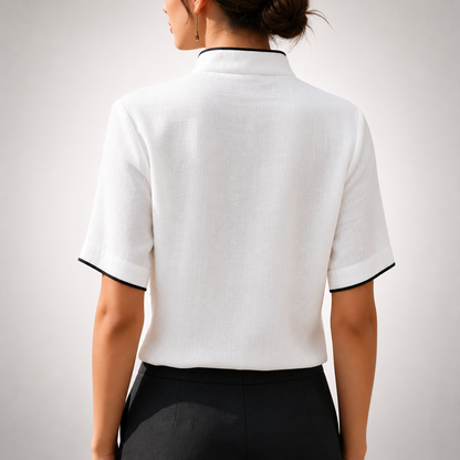 Blusa Aurelia con Ribete en Contraste